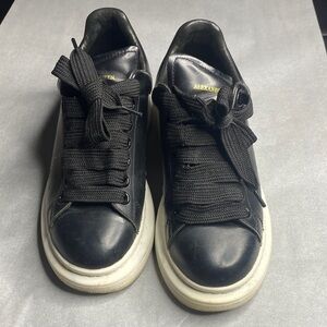 Alexander McQueen Black Sneakers with White Sole